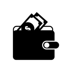 wallet icon vector. wallet filled with money. used for business, finance, and more