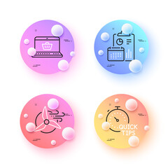 Quick tips, Online shopping and Report minimal line icons. 3d spheres or balls buttons. Windmill turbine icons. For web, application, printing. Vector