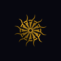 Sun as a logo design. Illustration of the sun as a logo design and decoration on a black background. - 532198420