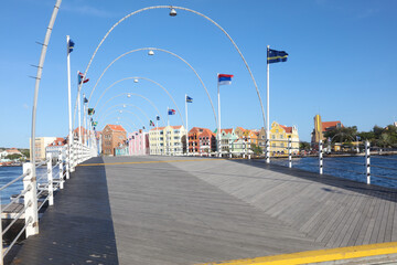 Floating bridge “Queen Emma” in the centre of Willemstad, Curaçao