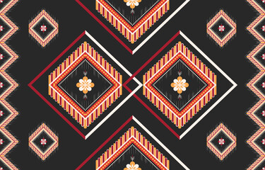 Geometric ethnic pattern seamless graphic. Style ethnic seamless colorful textile. Design for background,wallpaper,fabric,carpet,ornaments,decoration,clothing,Batik,wrapping,Vector illustration