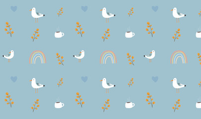 seamless pattern with rabbits
