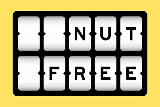 Black color in word nut free on slot banner with yellow color background