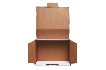 Empty cardboard box  isolated on transparency photo png file 