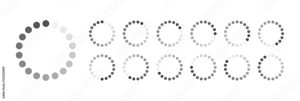 Fototapete circular loading buffering icons vector video ready for animation gif all keyframes frames bufring c