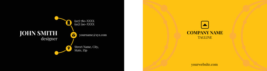 Modern minimalistic business card in Black and Orange