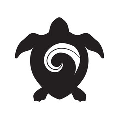 turtle with Maori tattoo shell, logo icon