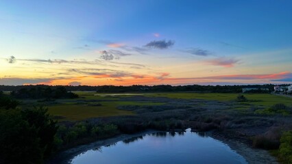 Fototapeta na wymiar sunrise over the marsh