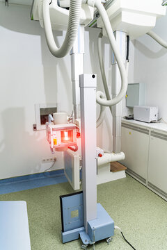 X-ray professional modern equipment. Hospital radiography diagnostic technology.