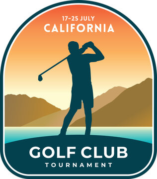 Golf Club Tournament Badge Vector Logo White Background