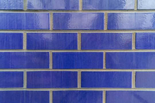 Vibrant Dark Blue Tiles On A Wall Of A Building Sydney NSW Australia