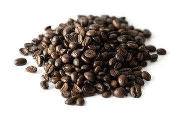 Roasted coffee bean isolated on white background