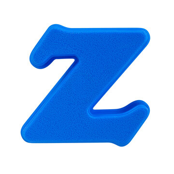 letter Z uppercase alphabet plastic on white background with Clipping path