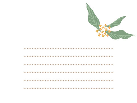 金木犀のシンプル便箋フレーム