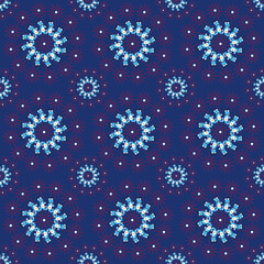 Christmas Pattern de motif de Noël infinite color decor Party Fête stars Peas blue sea