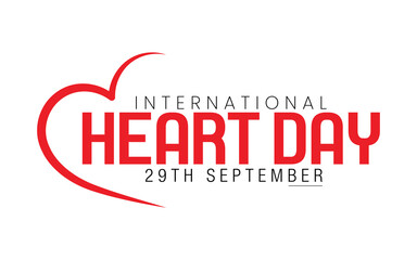 World Heart Day With Red Heart Design Template. World Heart Day Template Design
