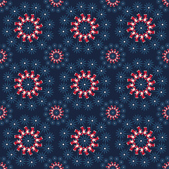 Christmas Pattern de motif de Noël infinite color decor Party Fête stars dark blue peas