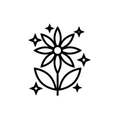 Flower line icon isolated on white background