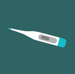 Vector thermometer. Measurement of body temperature. Thermometer icon.