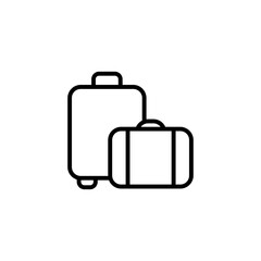 Travel bag line icon isolated on white background