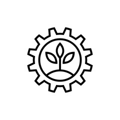 Sustainable energy line icon isolated on white background