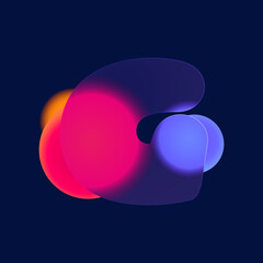 G letter logo in Glass morphism style. Vector multicolor translucent icon on black background.
