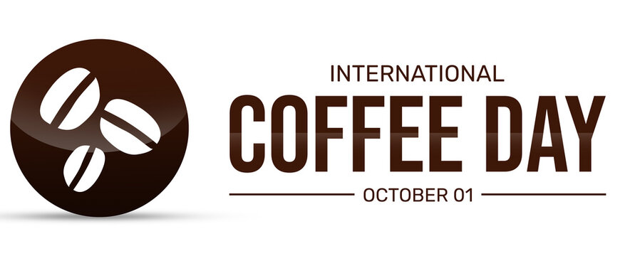 International Day of Coffee Abstract banner design. Minimalist coffee backdrop