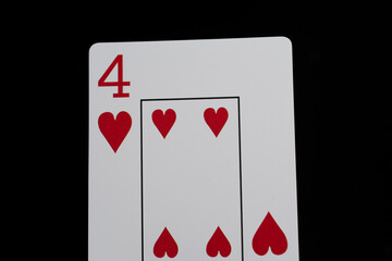 Playing cards on a black background