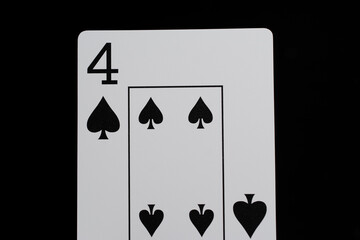 Playing cards on a black background