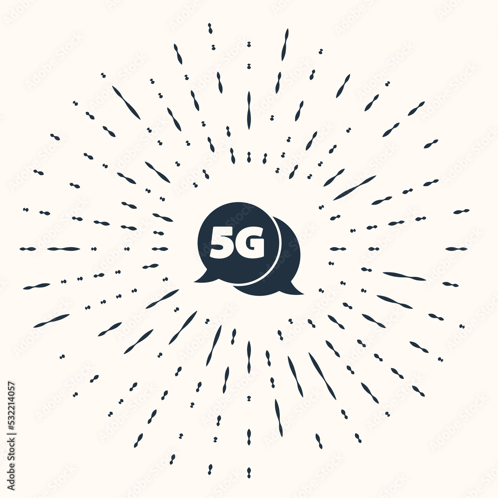 Aufkleber grey 5g new wireless internet wifi connection icon isolated on beige background. global network high