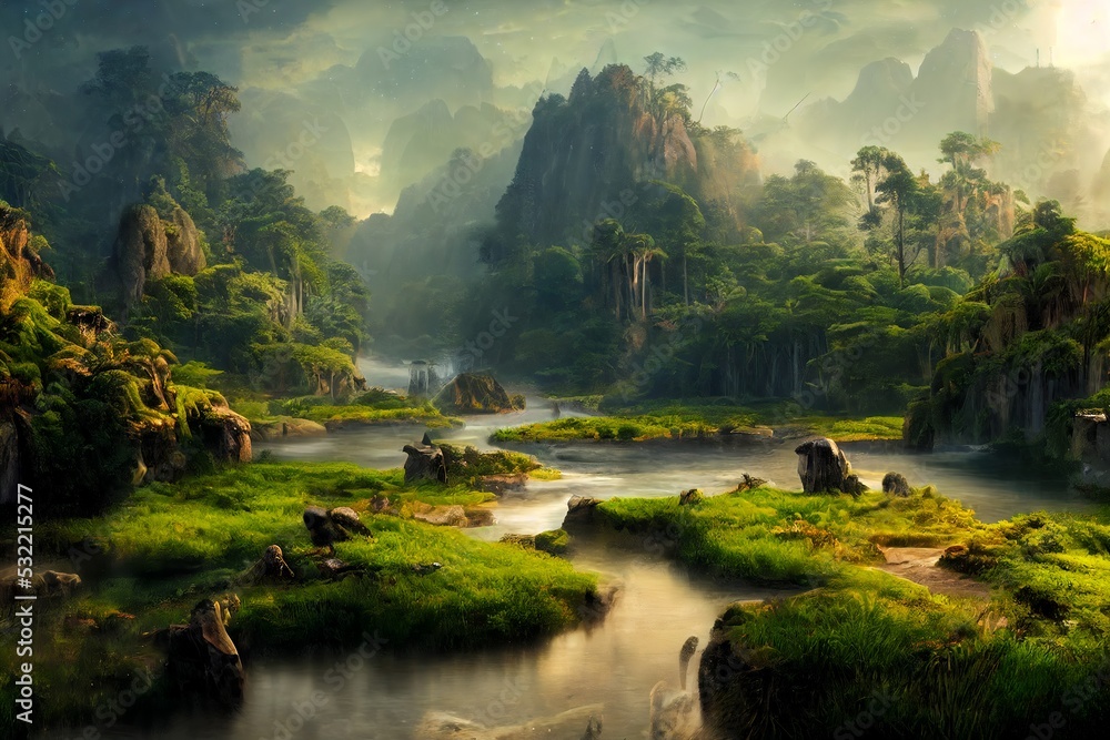 Wall mural beautiful fantasy landscape