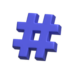 Fototapeta premium 3d hashtag blue sign