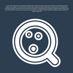 Obraz premium Blue line Coffee cup icon isolated on blue background. Tea cup. Hot drink coffee. Vector