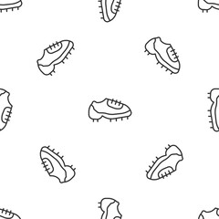 Grey line Baseball boot icon isolated seamless pattern on white background. Vector