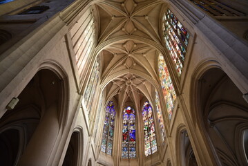 Fototapeta premium Voûtes gothiques de Saint-Gervais à Paris. France