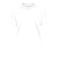 Men's white t-shirt with short sleeve mockup. Front view template.