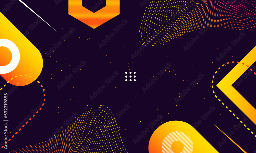 Poster modern abstract geometric futuristic shapes with purple gradient color background design