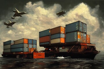 Cargo and Freight Agents ,Painting style V2 High quality 2d illustration