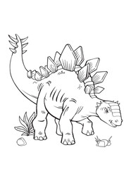 Stegosaurus Dinosaur Vector Illustration Art