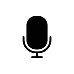 Microphone icon for podcast in black solid style