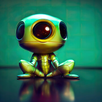 Cute extraterrestrial alian as fantasy character portrait