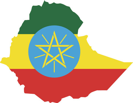 recommend clip art: Ethiopia map city color of country flag.