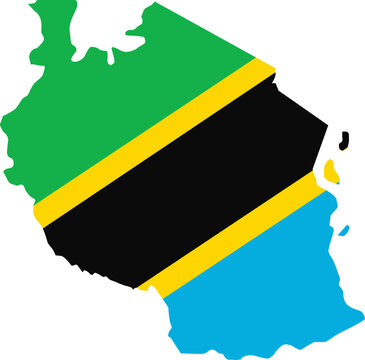 recommend clip art: Tanzania map city color of country flag.