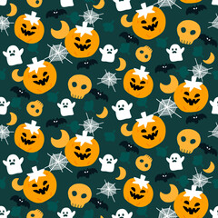 halloween pumpkin seamless pattern background