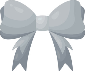 Pastel Grey Blue Bow Element
