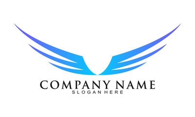 Blue eagle wings vector logo