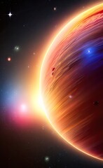 Space Planets Vectors ,Galaxy Background,Fantasy Planets. Colorful Universe.