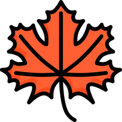 Maple leaf icon. Filled outline design. For presentation.