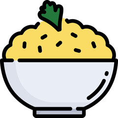 Mashed potatoes icon. Filled outline design. For presentation.