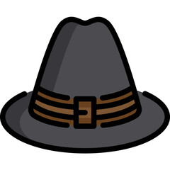 Hat icon. Filled outline design. For presentation.